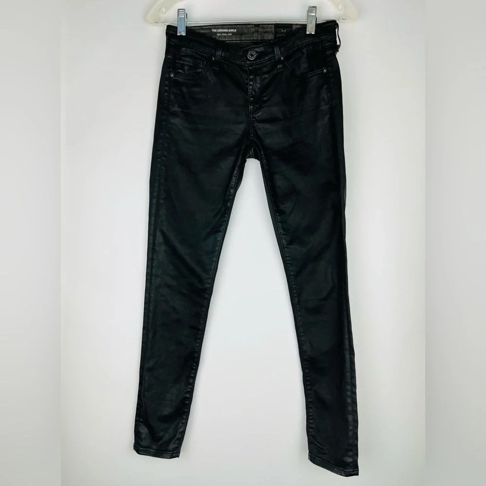 Anthropologie AG The Legging Ankle Vintage Leatherette Light Black